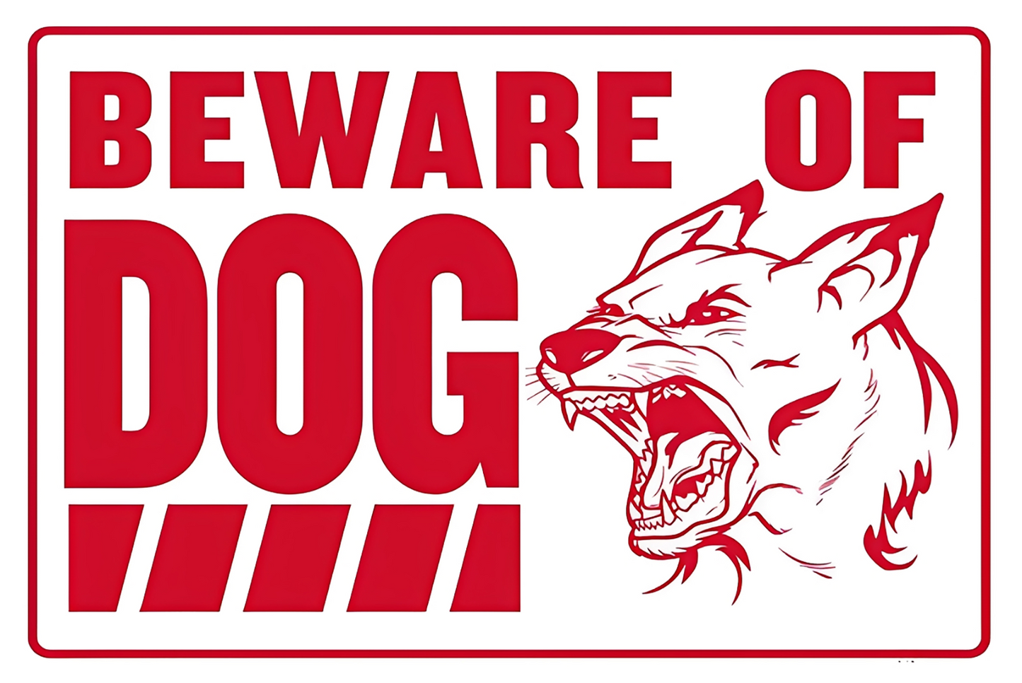 Dog Beware Of Dangerous Private Property Tin Sign Rustic Retro 20x30cm