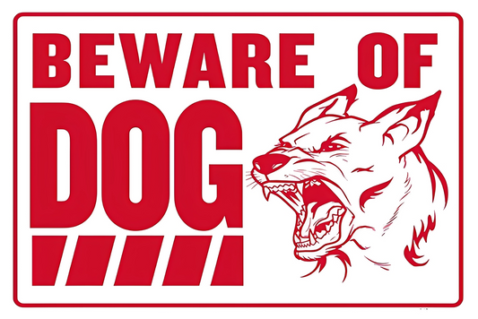 Dog Beware Of Dangerous Private Property Tin Sign Rustic Retro 20x30cm