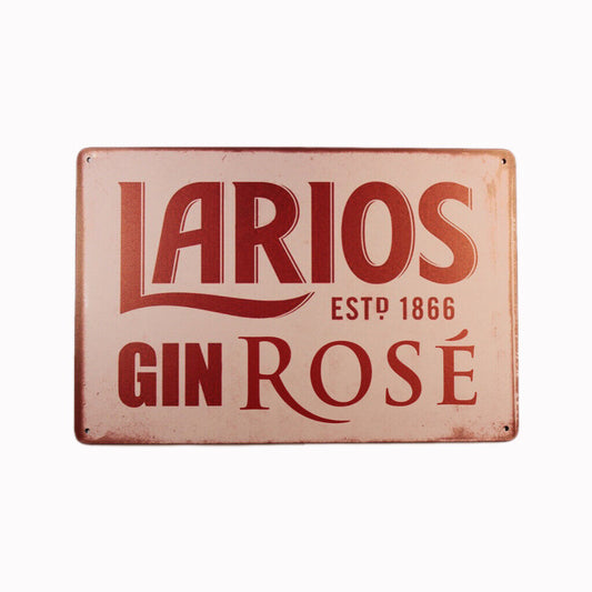 Tin Sign Larios Gin Rose Sprint Drink Bar Whisky Rustic Look