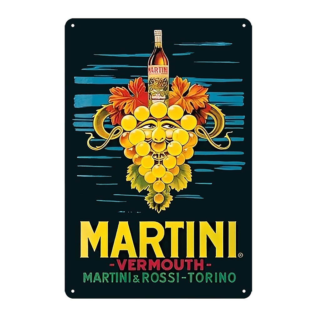 Martini Vermouth Rossi-torino Drink Cocktail Tin Sign Retro Vintage