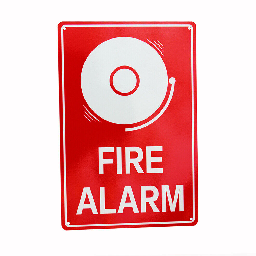 Warning Fire Alarm Sign Caution 200*300mm Metal Reflective Waterproof