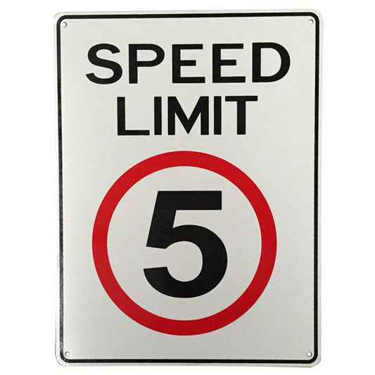 5km Speed Limited Warning Sign School 200x300mm Metal Traffic Safe Shared Zone