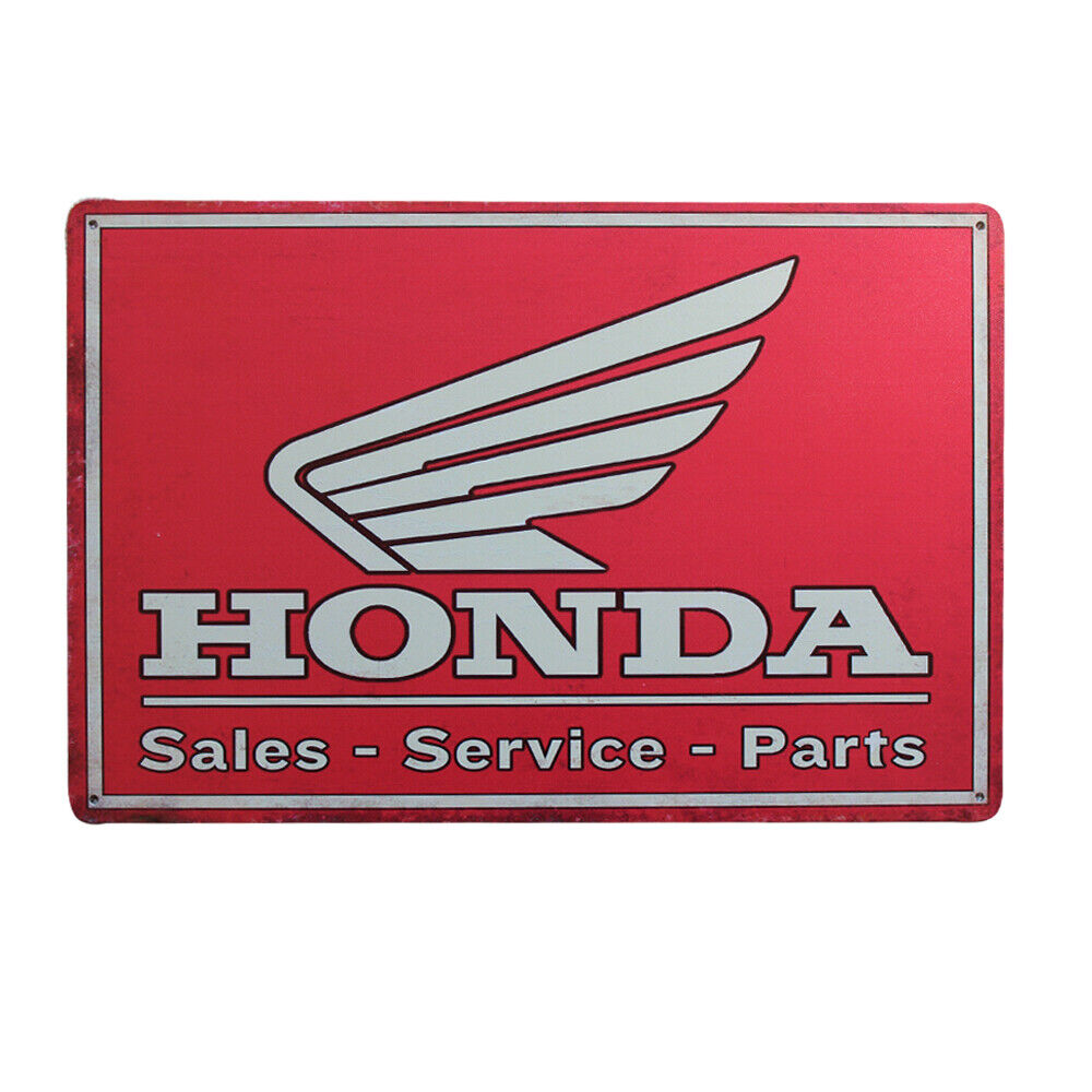 2xmetal Tin Sign Honda Rustic Look Vintage Man Cave Shed-garage Bar 200x300mm