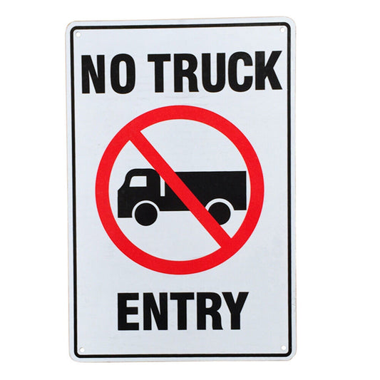 Warning Sign No Truck Entry 200x300mm Metal Road Private Property Safe Notice