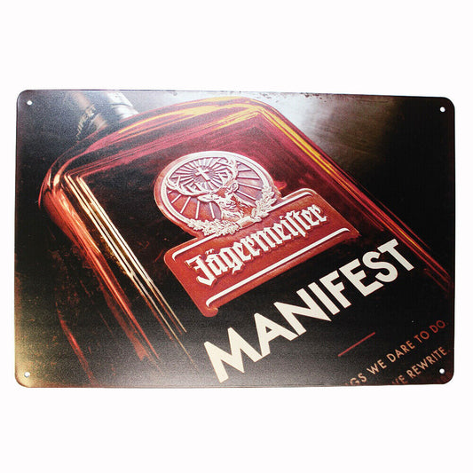 Tin Sign  Manifest Sprint Drink Bar Whisky Rustic Look