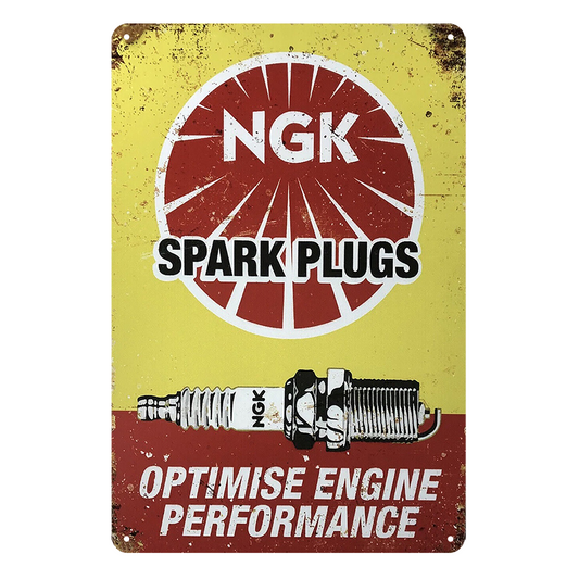 Ngk Spark Plugs Optimise Engine Performance Rustic Metal Sign Vintage Tin