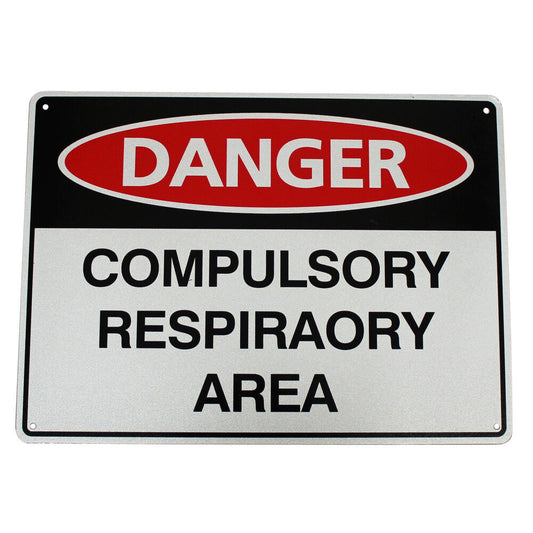 Warning Danger Compulsory Respiratory Area Sign 300*200 Safety Notice Workshop