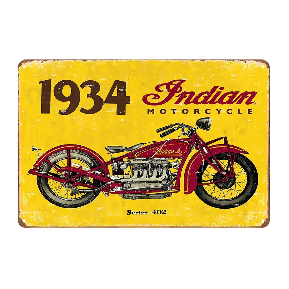 Indian Motorcycle Series 402 1934 Classical Tin Sign Vintage
