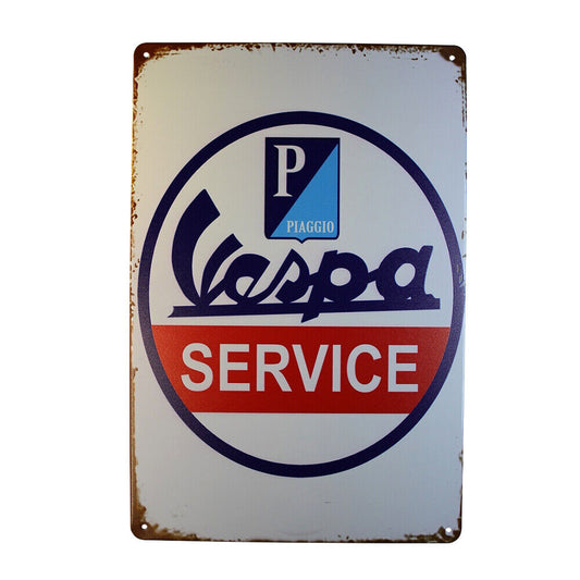 Tin Sign  Piaggio Service Sprint Drink Bar Whisky Rustic Look