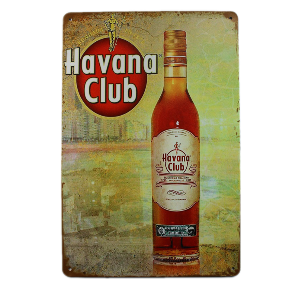 Tin Sign Havana Club Fundada En1878 Sprint Drink Bar Whisky Rustic Look