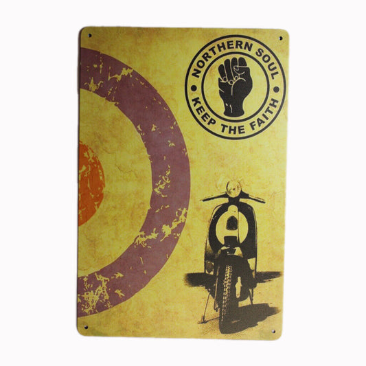 Tin Sign Northern Soul Keep Faith  Sprint Drink Bar Whisky Rustic Look