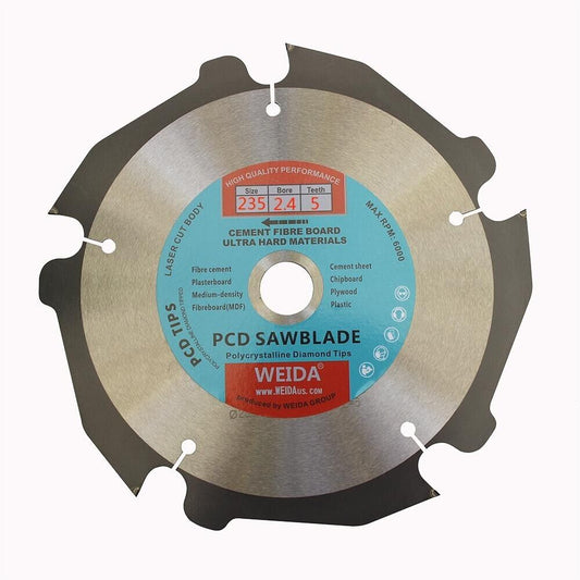235mm Pcd Saw Blade 5t Fibre Cement 9-1/4″ Bore 20mm Cutting Disc 2.4*1.8