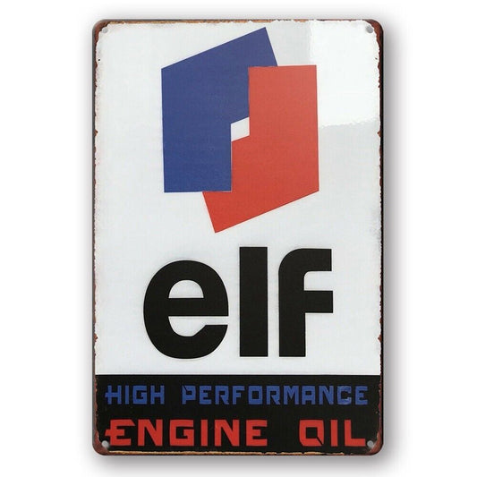 Tin Sign Elf Engine Oil Auto Car Bar Rustic Decorative Vintage