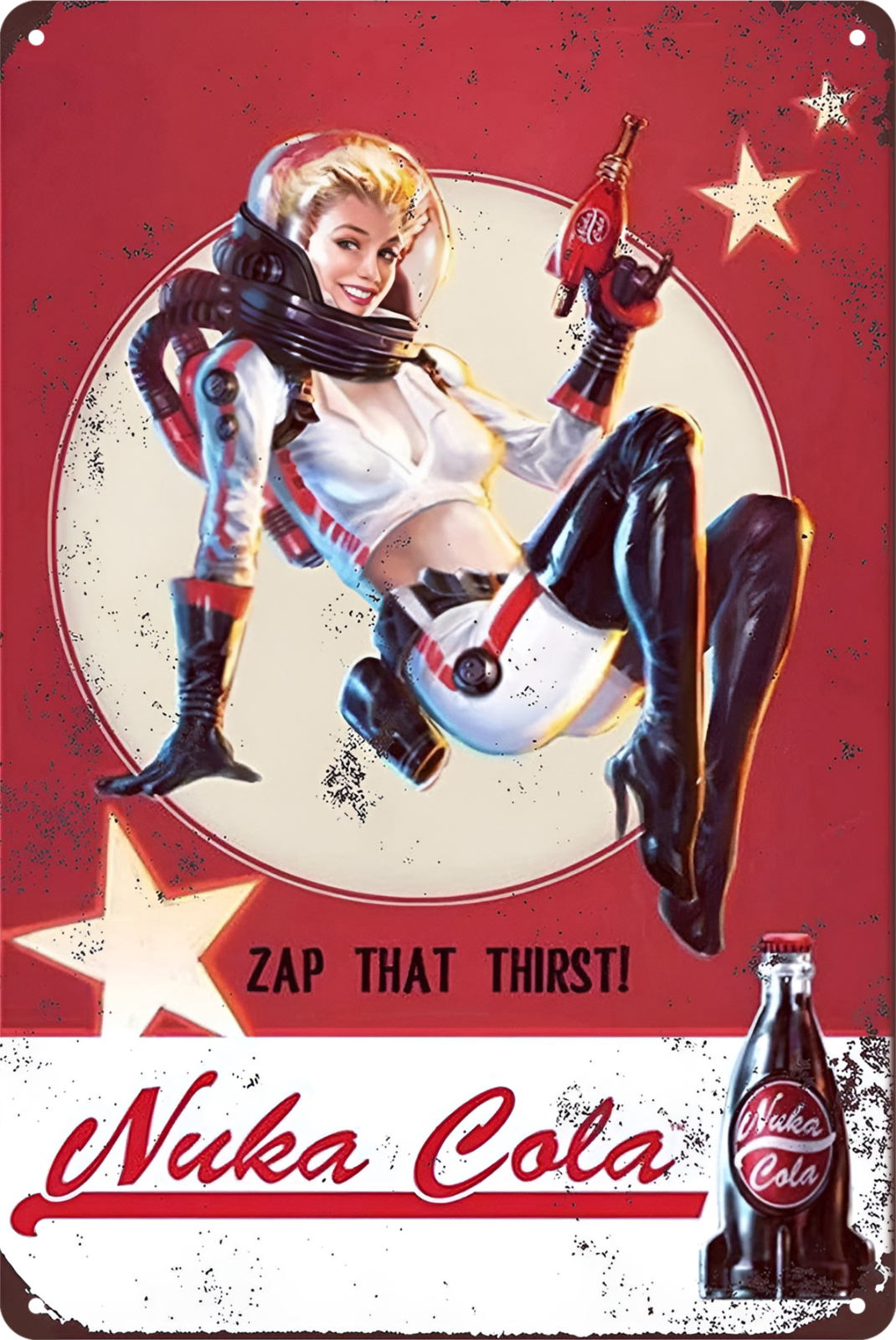 Nuka Cola Zap That Thirst ! Fallout Tin Sign Rustic Vintage Retro 20x30cm