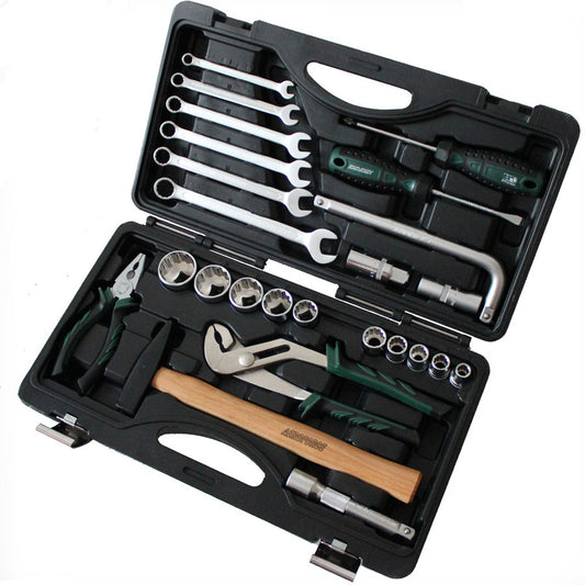 25pc 1/2″ Dr Socket Set 10-32mm Wrench 8-18mm Plier Driver Plug 16-18mm Hammer