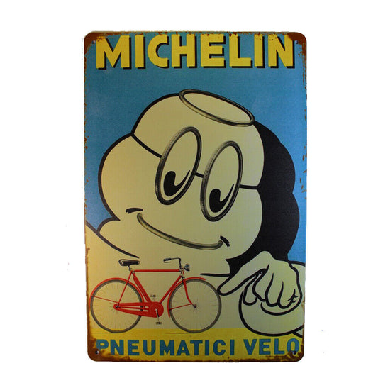 Tin Sign Michelin Penumatici Velo Sprint Drink Bar Whisky Rustic Look