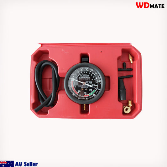 Carburetor Pressure Tester Oil Vacuum Valve Fuel  Pump Gauge 3-1/2″ Car Garage