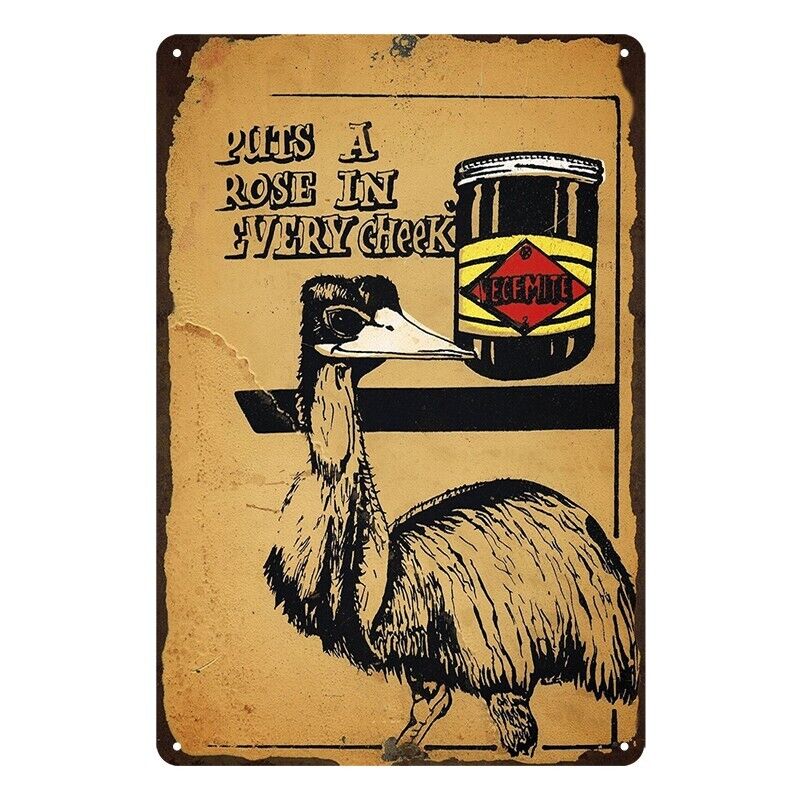 Tin Metal Sign Vegemite Puts A Rose In Every Cheek 20x30cm Rustic Look Vintage