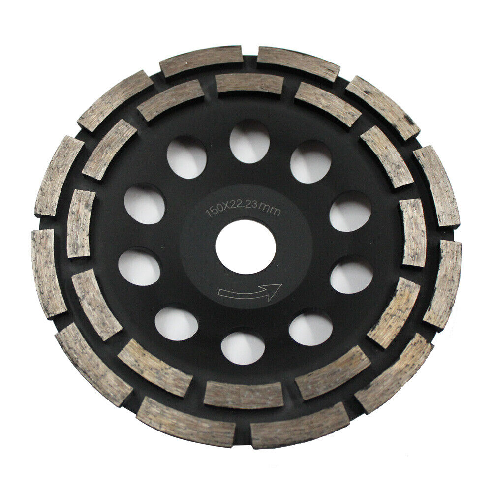 150mm Diamond Grinder Wheel Disc Grinding Double Row Stone Brick Concrete 24 Seg