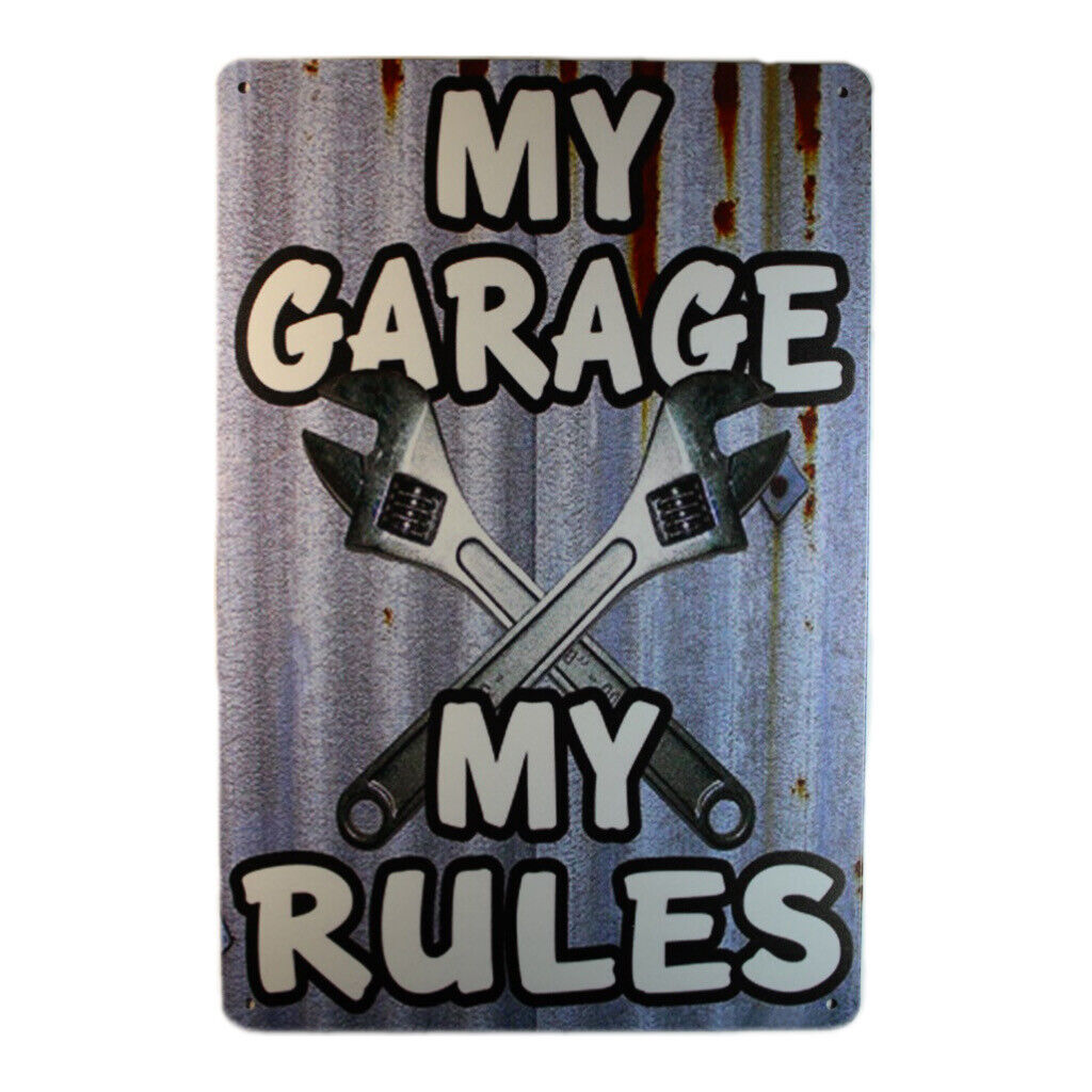 Tin Sign My Garage My Rules Sprint Drink Bar Whisky Rustic Look