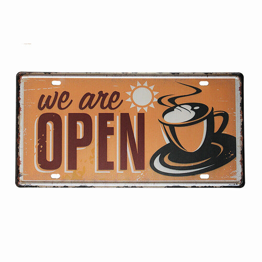 Tin Sign We Are Open Metal Tin Sign Vintage Retro  Man Cave 150x300mm Metal