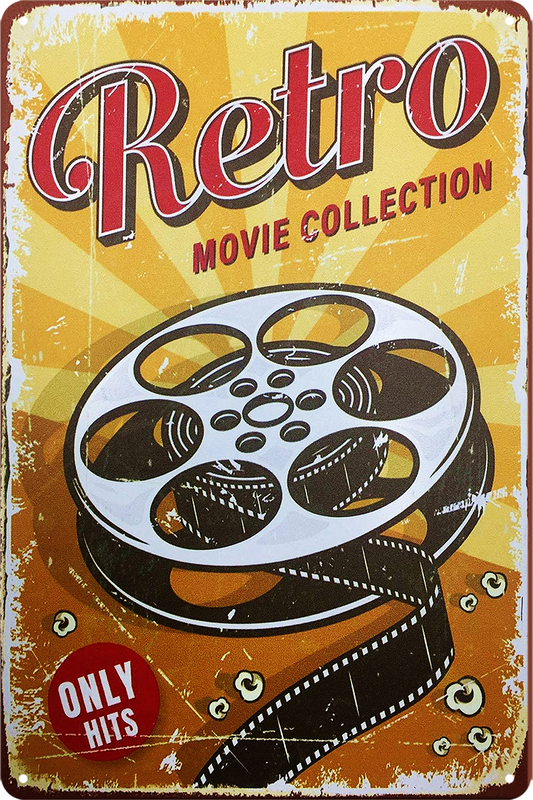 Retro Movie Collection Tin Metal Sign Rustic Look Vintage