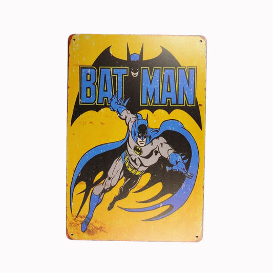 Tin Sign Batmen Hero Sprint Drink Bar Whisky Rustic Look