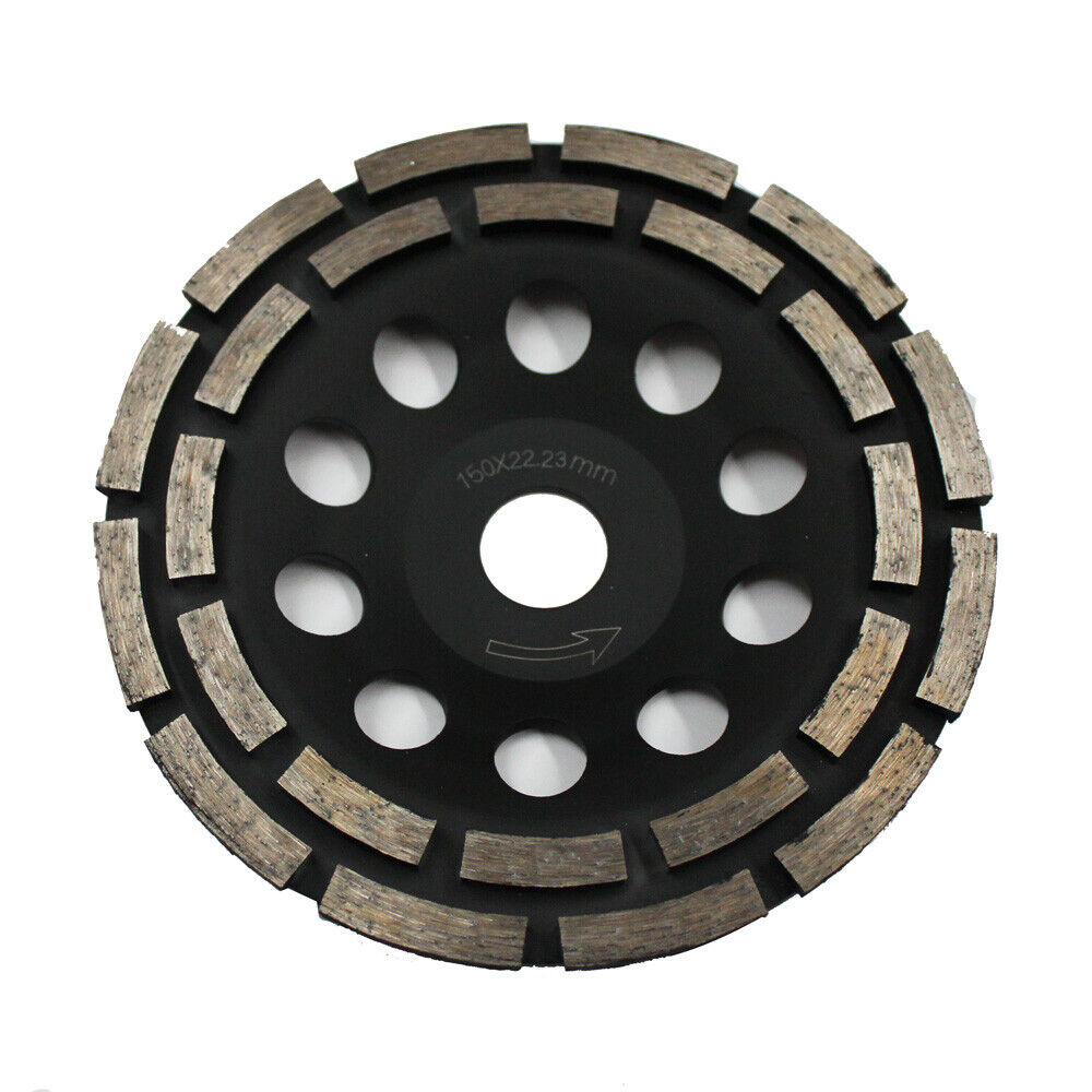 150mm Diamond Grinder Wheel Disc Grinding Double Row Stone Brick Concrete 24 Seg