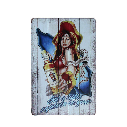 Metal Tin Sign Got A Little Captain In You 200x300mm Decor Bar Pub Home Vintage