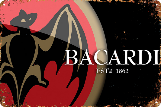 2x Bacardi Rum Cuba Libre Cocktail Tin Metal Sign  Vintage