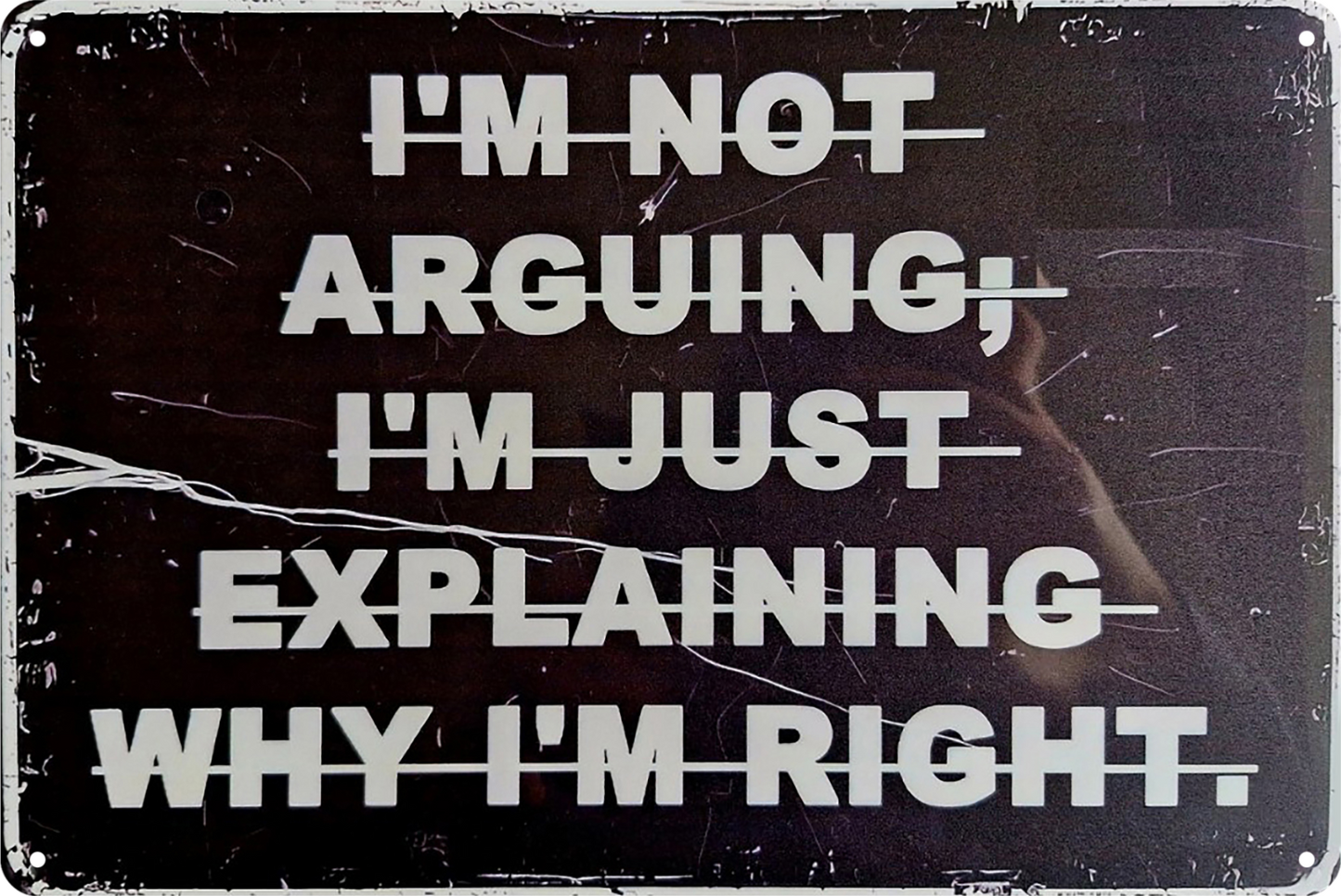 I'm Not Arguing Just Explaining Why I'm Right Tin Sign Rustic Retro 20x30cm