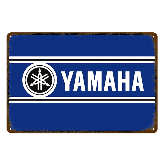 Yamaha Motor Auto Engine Rustic Metal Sign Vintage Tin Decorative Bar