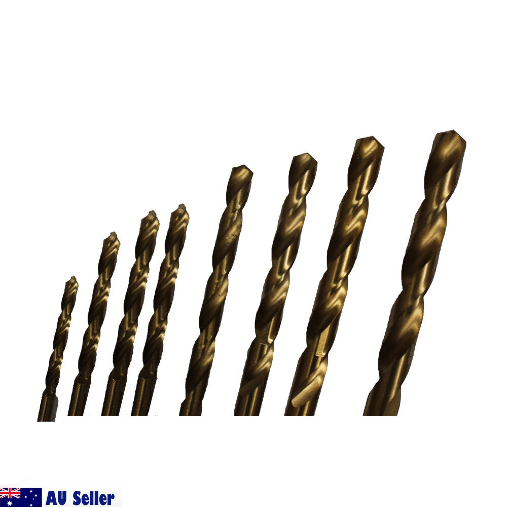8pcs High Speed Steel Twist Drill Set 3-10mm Titanium Coated Hss Metric Quality