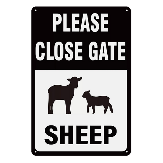 2x Please Close Gate Sheep Rustic Tin Sign Vintage Garage Bar Farm