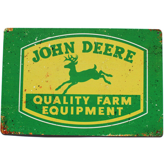 Tin Sign John Deere Quality Farm Equipment Metal 300x200mm Automatic