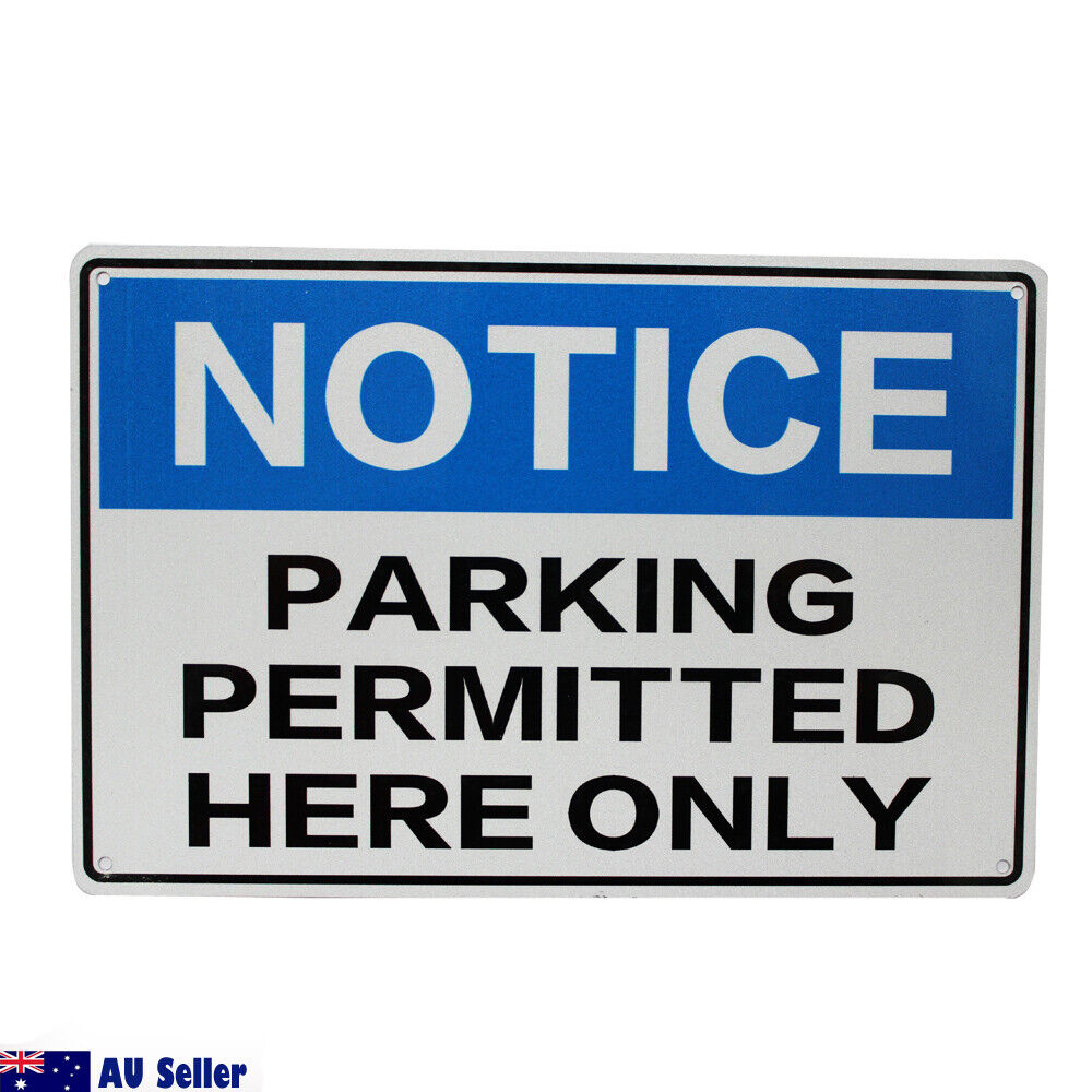 Warning Notice Parking Permitted Here Only Sign Traffic 200x300mm Metal Quality