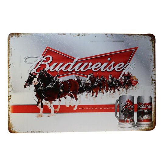 Tin Sign  Budweiser Sprint Drink Bar Whisky Rustic Look