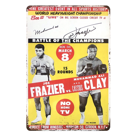 Championship Boxing Post Rustic Metal Sign Vintage Tin Heavyweight