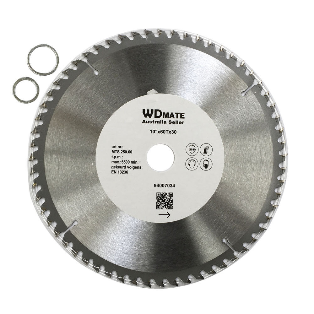 250mm 60tsaw Blade  Wood Circular Cutting Disc Tct 1.8 10″ 30/25.4/22 Atb Timber