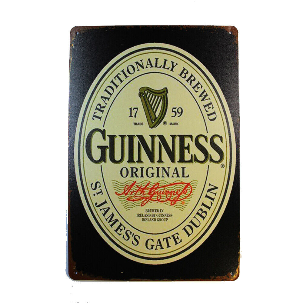 Tin Sign Guinness Original Sprint Drink Bar Whisky Rustic Look