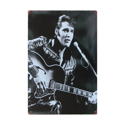 1x Metal Tin Sign The Man And Guitar 200x300mm Decor Rusty Vintage