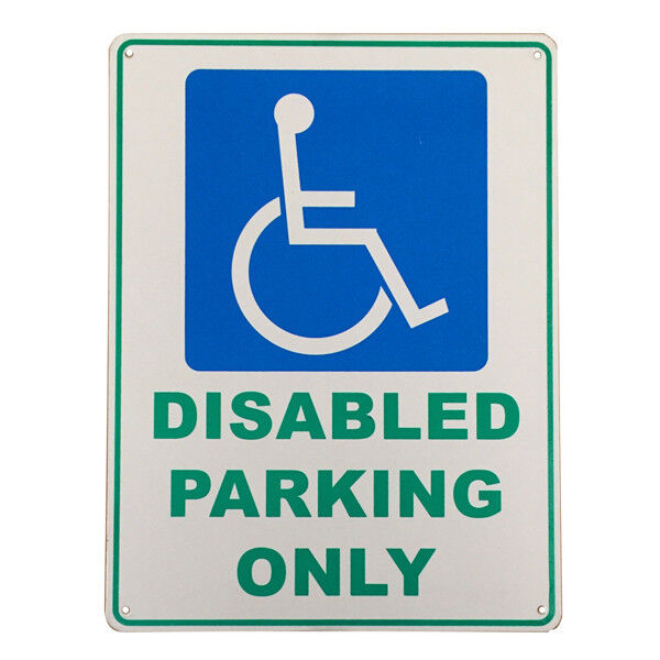 Warning Notice Sign Disabled Parking Only Public Place 200x300mm Metal High Quality
