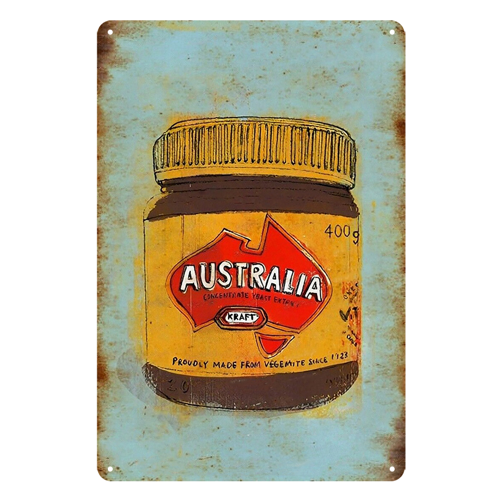 Vegemite Australia Kraft Rustic Metal Sign Vintage Tin Shed Garage Bar