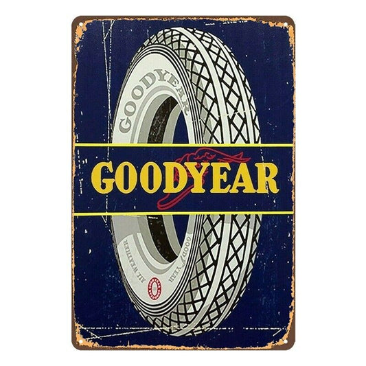 Tin Metal Sign Goodyear Tyre Auto 20x30cm Rustic Vintage