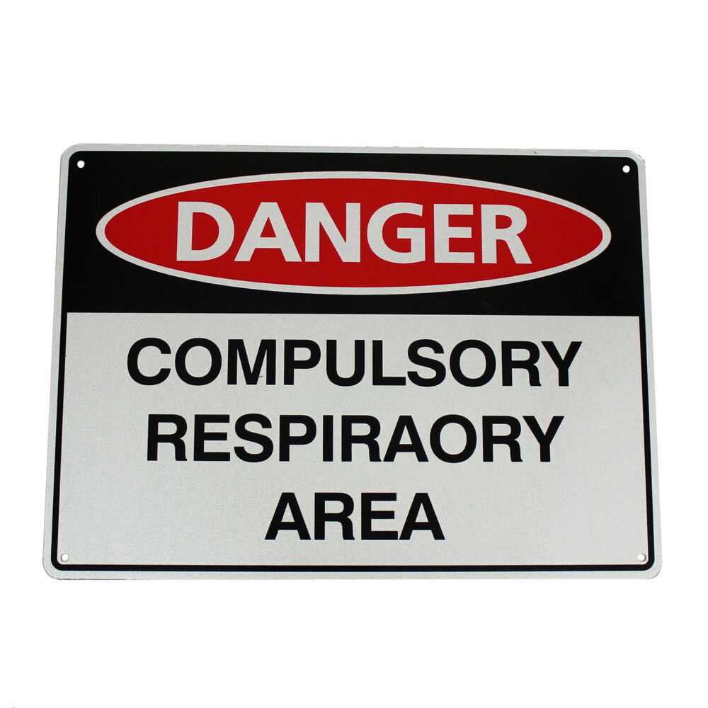 Warning Danger Compulsory Respiratory Area Sign 300*200 Safety Notice Workshop