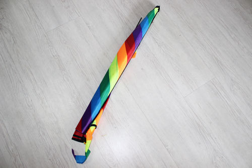 Kite Rainbow Color 120cm Outdoor Sport Funny Toy Stunt Gift Tail 100m Line Kid