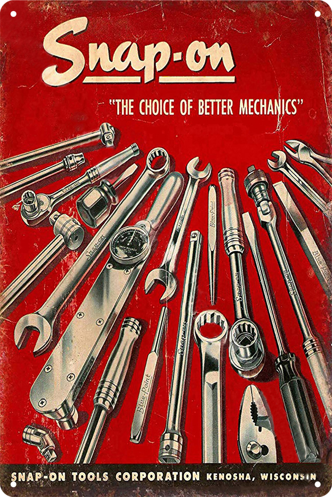 Snap-on Mechanics Tools Better Choice Tin Sign Rustic Look  Retro 20x30cm