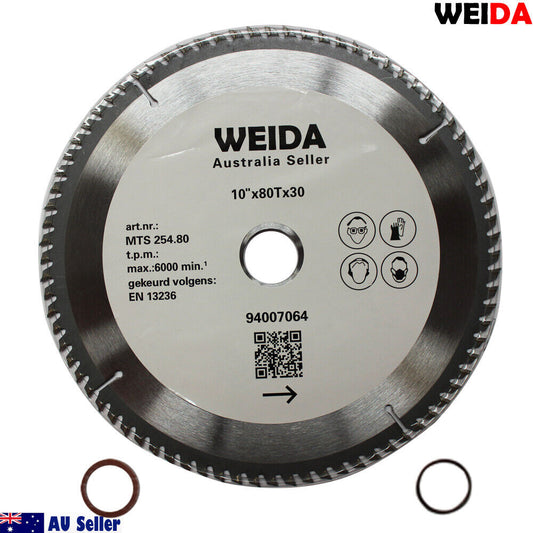 254mm 80t Wood Circular Saw Blade Cutting Disc 10″ Bore 30/25.4mm K 2.8mm Timber