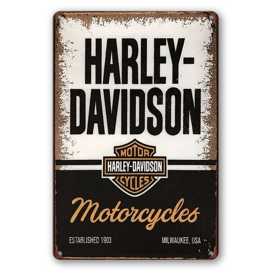 Tin Sign Harley-davidson Motorcycles Usa 1903 Car Rustic Look Decorative