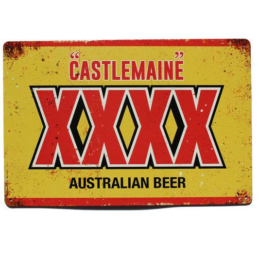2x Tin Sign 200x300mm Gastlemaine Australian Beer Man Cave Bar Retro Style metal